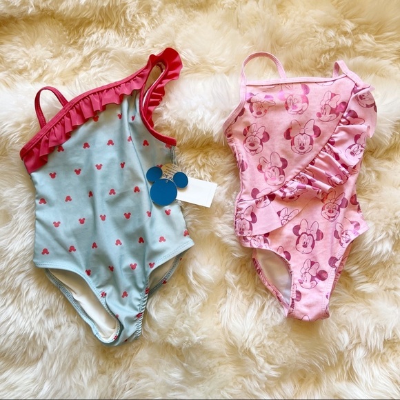 NWT Disney mickey Minnie girls toddler one piece swimsuit